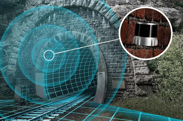 3D-LiDAR-Überwachung in einem Tunnel.