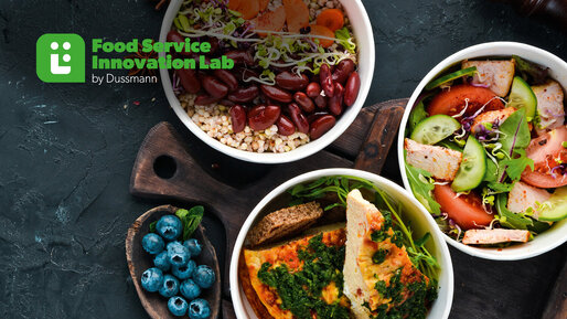 Plantbased Speisen mit Food Service Innovation Lab Logo 