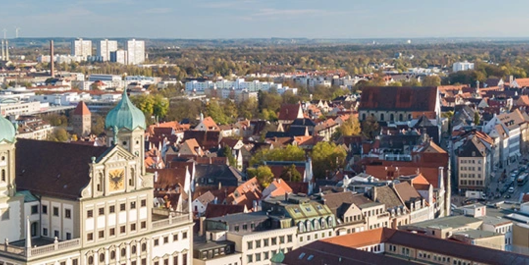 Augsburger Innenstadt von oben
