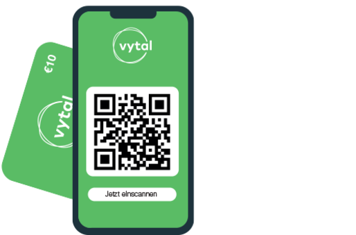 Smartphone mit Vytal-App und Mitgliedskarte