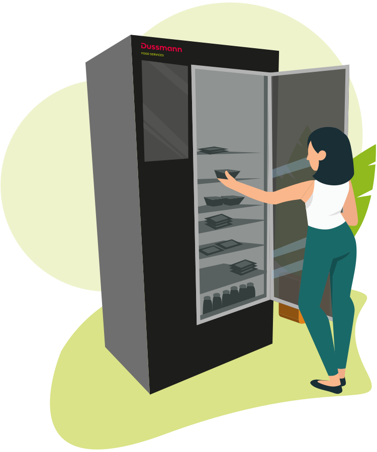 Abbildung zur Nutzung des SmartFridge mit App