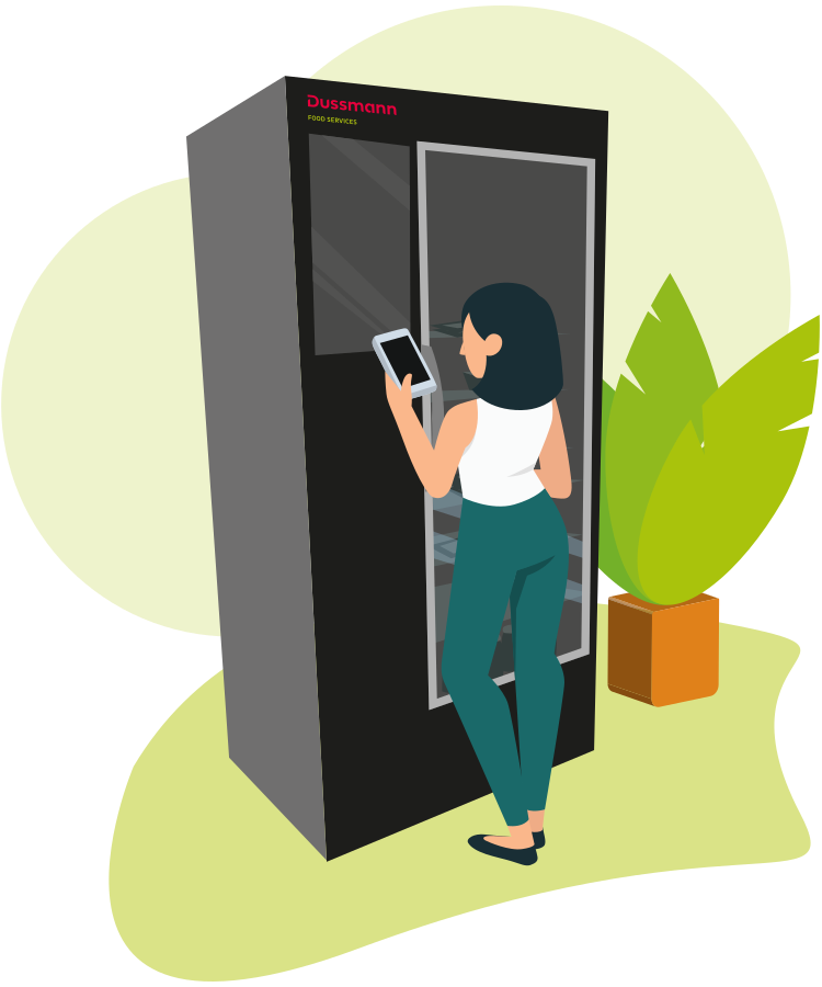 Abbildung zur Nutzung des SmartFridge durch Entnahme