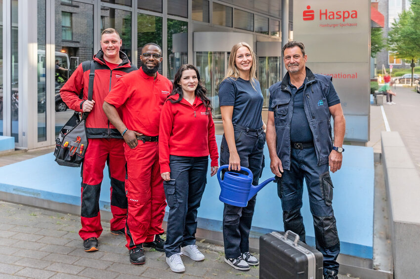 Dussmann-Team bei der Hamburger Sparkasse (Haspa) 