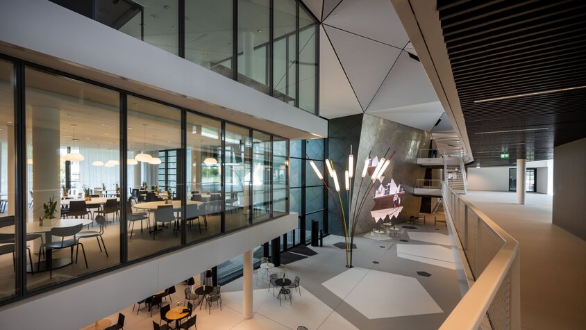 Eingangsbereich des DFB-Campus | © 2022 Getty Images
