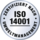 Label mit ISO 14001 für Umweltmanagement